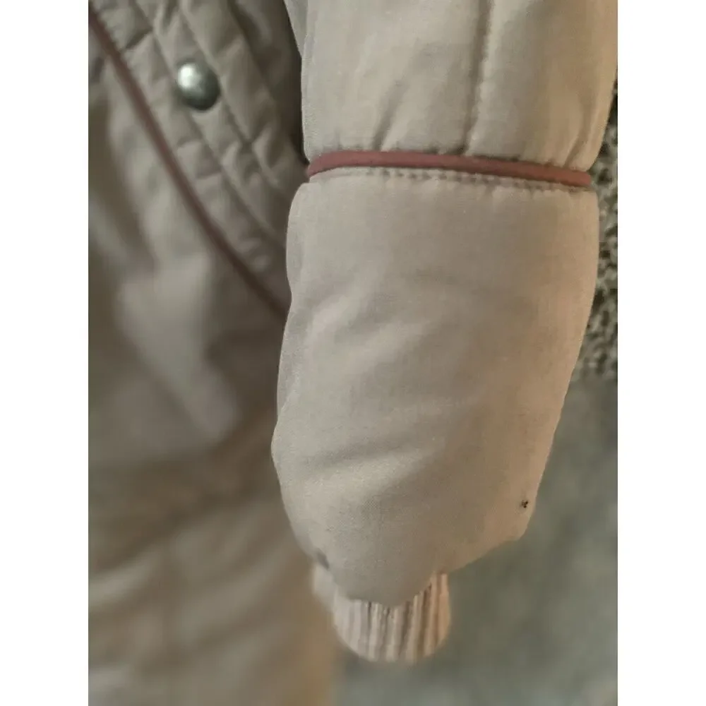 Vtg Mulberry Street Puffer Coat Gray Snap Hood 80s Joyce Stranger Things Size L